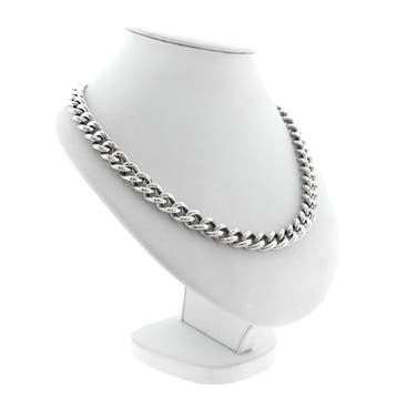 Zilveren gourmetschakel ketting, Sieraden, Tassen en Uiterlijk, Kettingen, Ophalen of Verzenden, Gebruikt, Zilver, Zilver