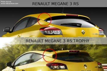 Achterspoiler Renault Megane RS Trophy / RS Cup Mk3, Verzenden