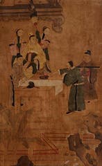 Chinese taferelen van paleisschilderijen op papier -