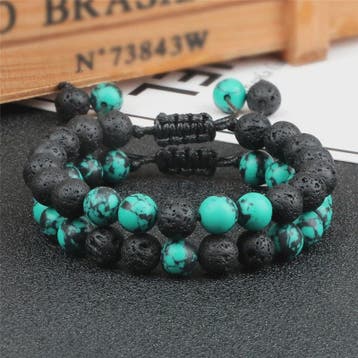 Verstelbare Lava Kralen & Tijgeroog Armband - Yoga & Helende, Sieraden, Tassen en Uiterlijk, Edelstenen, Verzenden, Nieuw