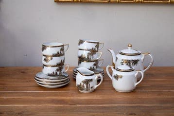 Hayasi Fine China - Kutani - Koffie- en theeservies (15) -