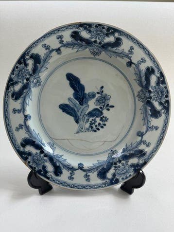 Bord - Porselein - Kangxi blauw-wit