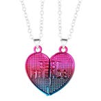 Fako Bijoux - Vriendschapsketting - BFF Ketting - Hart Fluor, Verzenden, Nieuw