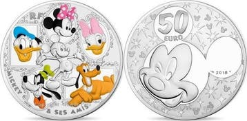Frankreich 50 Euro 2018 Mickey en seine Freunde zilver co..., Verzenden