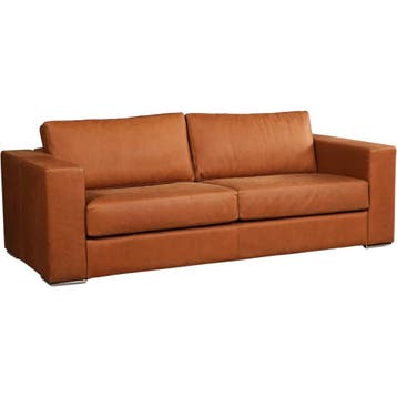 Leren bank Flow - 3 zits, Nieuw, Ophalen of Verzenden, Modern, 200 tot 250 cm