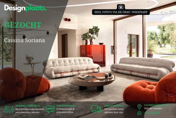 GEZOCHT: Cassina Soriana - Directe Inkoop, Huis en Inrichting, Ophalen of Verzenden, Zo goed als nieuw, Design Bank Bankstel Zetel Cassina