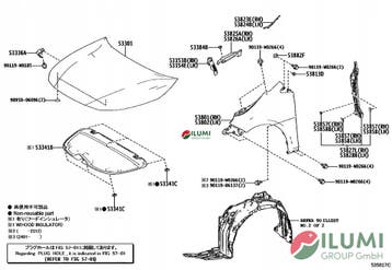 Spatbord links voor Toyota Corolla E21 HB Kombi 53802-02270, Auto-onderdelen, Verzenden, Gebruikt, Toyota