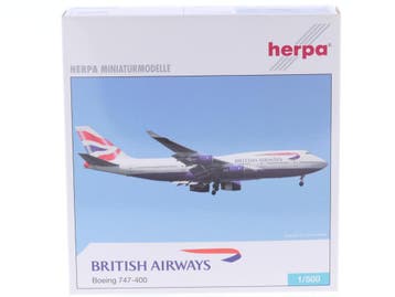Schaal 1:500 Herpa 512497 British Airways Boeing 747-400..., Ophalen of Verzenden, Zo goed als nieuw
