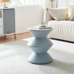 Bijzettafel Kyppeslo rond 47x37 cm lichtblauw [en.casa], Huis en Inrichting, Tafels | Bijzettafels, Verzenden, Nieuw