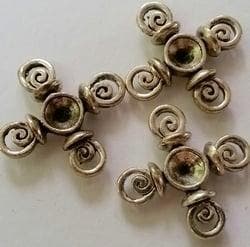 2 x Antiek zilveren metalen kastje spiralen 20mm - 5mm pu..., Ophalen of Verzenden, Nieuw, Overige typen