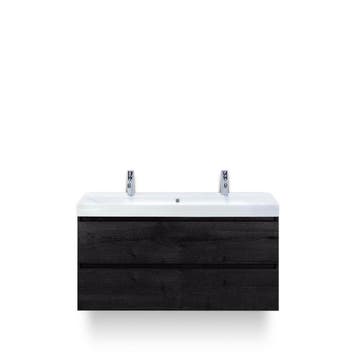 Maxx XL Badmeubelset 120 cm - Black Oak - Wastafel Just, Ophalen of Verzenden, Nieuw