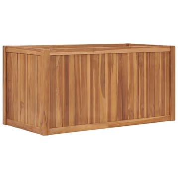 vidaXL Plantenbak verhoogd 100x50x50 cm massief teakhout, Verzenden, Minder dan 60 cm, Nieuw, Hout