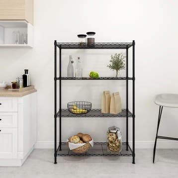 vidaXL Opbergrek 4-laags 200 kg 90x35x137 cm zwart, Verzenden, Nieuw