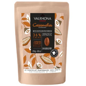 Valrhona Chocolade Druppels Melk Caramelia (36%) 250g, Verzenden, Nieuw