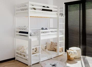 Stapelbed Teun - 3-persoons - Wit 80 x 180, Verzenden, Nieuw, Stapelbed