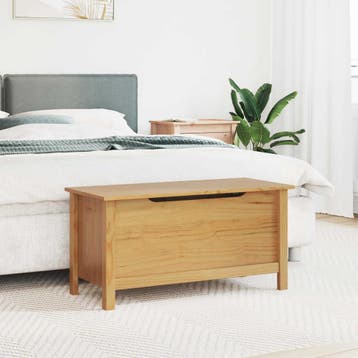 vidaXL Opbergbox HILL Honingbruin 90 x 40 x 45 cm Massief, Verzenden, Nieuw