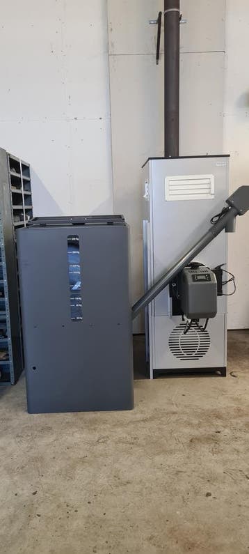 Pellet luchtverwarming Nova 50 industrie warehouse heater, Nieuw, Ophalen of Verzenden, Pelletkachel, Vrijstaand