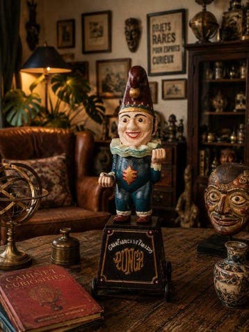 Spaarpot - Gietijzer - Punch spaarpot vintage, Antiek en Kunst