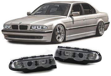 Koplampen BMW E38 94-01 3D LED Angel Eyes Chroom, Ophalen of Verzenden, Nieuw