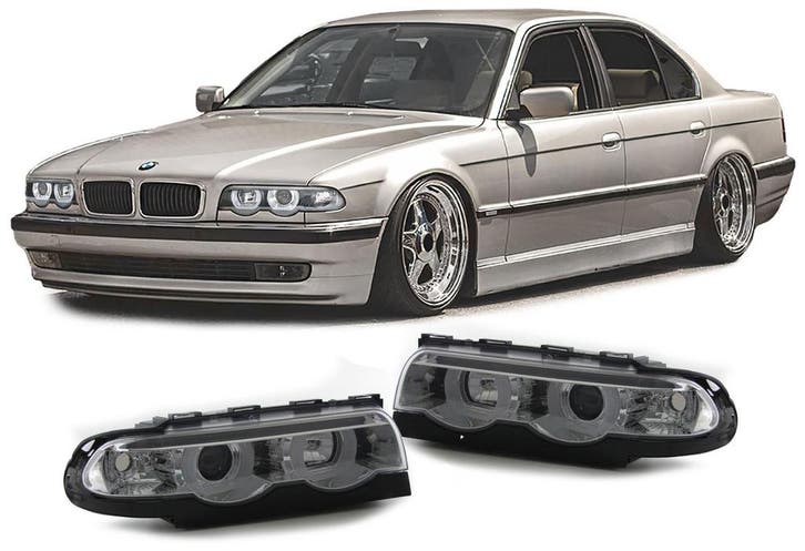 Koplampen BMW E38 94-01 3D LED Angel Eyes Chroom, Auto-onderdelen, Overige Auto-onderdelen, Ophalen of Verzenden