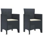 vidaXL Tuinstoel 2 pcs Antraciet 53 x 49 x 85 cm, Verzenden, Nieuw