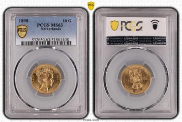 Gouden Wilhelmina 10 gulden 1898 MS63 m.p. PCGS, Postzegels en Munten, Munten | Nederland, Verzenden, Goud, Koningin Wilhelmina