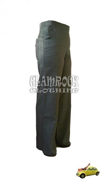Miss Candyfloss, Saratoga High Waist Striped Pants in Black, Kleding | Dames, Verzenden, Nieuw