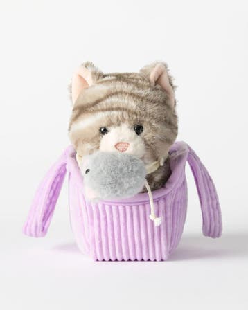 HEMA Knuffel kat in tas 21x19x10cm, Verzenden, Nieuw