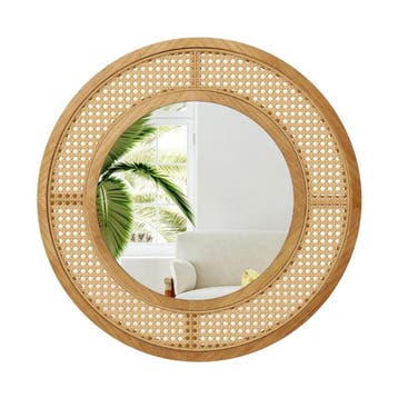 2dekans | Coast Ronde Wandspiegel - Rotan Decoratie - Houten, Huis en Inrichting, Ophalen of Verzenden, Zo goed als nieuw