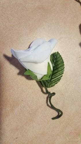 Corsage Simply Wit en blaadje Maatwerk, Hobby en Vrije tijd, Ophalen of Verzenden, Nieuw