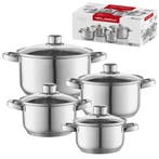 Florina Polpo 8 delige RVS pannenset met maatverdeling -, Ophalen of Verzenden, Nieuw