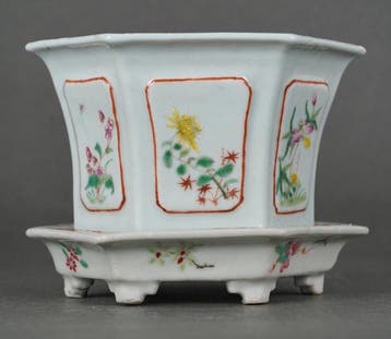 Daoguang (1821-1850) - Jardinière - Lelies, pruimenbloesem,