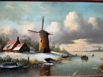 T. H. Selhorst sr (1891-1983) - Wintergezicht, Antiek en Kunst, Kunst | Schilderijen | Klassiek
