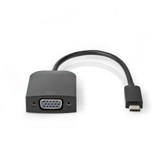 USB C naar VGA adapter | Nedis | 0.2 meter, Computers en Software, Pc- en Netwerkkabels, Verzenden, Nieuw
