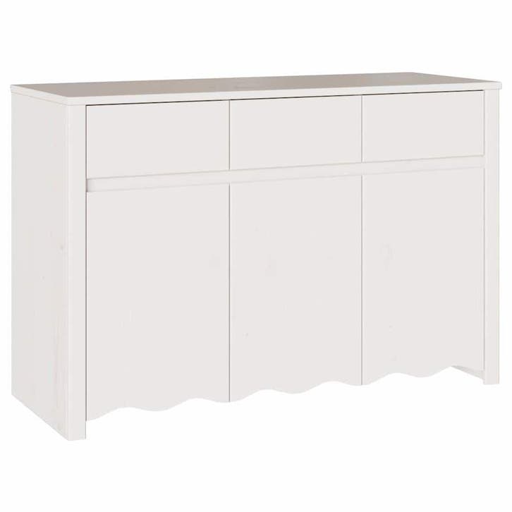 Opbergkast Wit | Stijlvol Grenen | 63% Korting, Huis en Inrichting, Kasten | Dressoirs, 100 tot 150 cm, 25 tot 50 cm, Met lade(s)