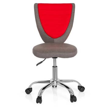 Bureaustoel | Kinderen | Stof | Grijs/Rood | Kiddy Comfort, Verzenden, Nieuw