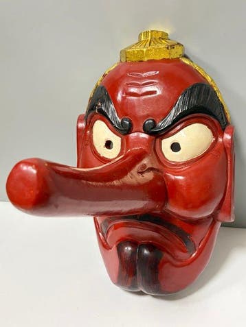 Noh masker - Hout, Extralarge (45 cm) Japanse houten