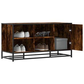vidaXL Schoenenbank 100x40x53,5cm bewerkt hout en metaal, Verzenden, Nieuw