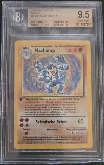 Pokémon - 1 Graded card - Machamp #8 First edition, Foil -, Nieuw