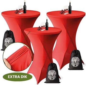 Statafelrok Rood x 3 – 80-85 x 110 cm met Opbergtas – Stata, Verzenden, Nieuw
