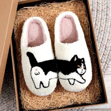 Kat Pantoffels | Pluche Gevoerd | Maat 36 tot 45 | Kitten, Kleding | Dames, Schoenen, Verzenden, Nieuw, Zwart, Pantoffels of Sloffen