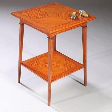 Satijnhouten bijzettafel ca 1890  met gevierendeelde bladen, Antiek en Kunst, Ophalen of Verzenden
