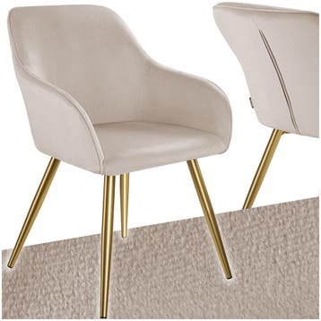 Eetkamerstoel Marilyn fluweellook, gouden poten, Huis en Inrichting, Stoelen, Verzenden, Nieuw