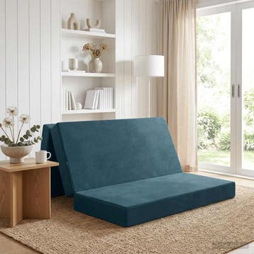 vidaXL Vouwbare Bankbed 140 x 67 x 45 cm Blauw, Huis en Inrichting, Slaapkamer | Matrassen en Bedbodems, Verzenden, Nieuw