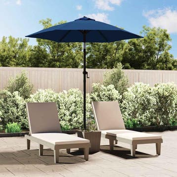 vidaXL Parasol 200x224 cm aluminium blauw, Verzenden, Nieuw, 2 tot 3 meter