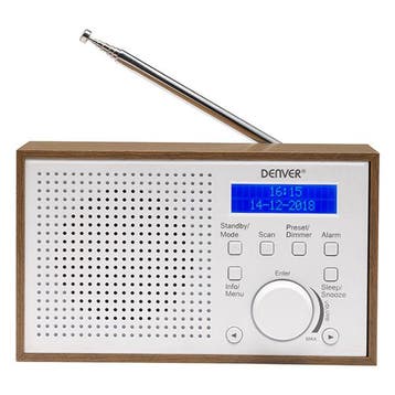 DAB+ radio | Denver | FM (5W, Batterij, Timer, Wit), Verzenden, Nieuw