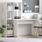 vidaXL Bureau met plank Wit 138,5 x 55 x 143 cm Bewerkt hout, Verzenden, Nieuw
