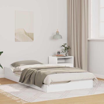 vidaXL Bedframe Wit 90 x 190 cm Massief grenenhout, Verzenden, Nieuw, Wit, Hout