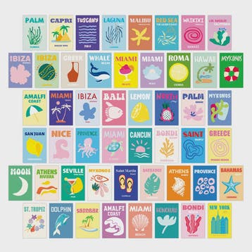 50 Stuks Reispostkaarten Set - Decoratie voor Fotowand, Fees, Verzamelen, Ansichtkaarten | Nederland, Verzenden, Gelopen