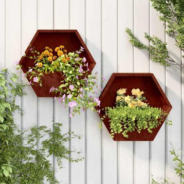 vidaXL Plantenbakken wandmontage 2 st 46x10x40 cm, Tuin en Terras, Bloembakken en Plantenbakken, Verzenden, Minder dan 60 cm, Nieuw
